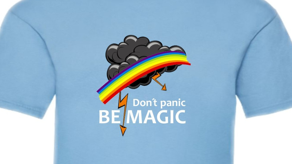 Dotisk motivačních triček "Don´t panic, BE MAGIC"